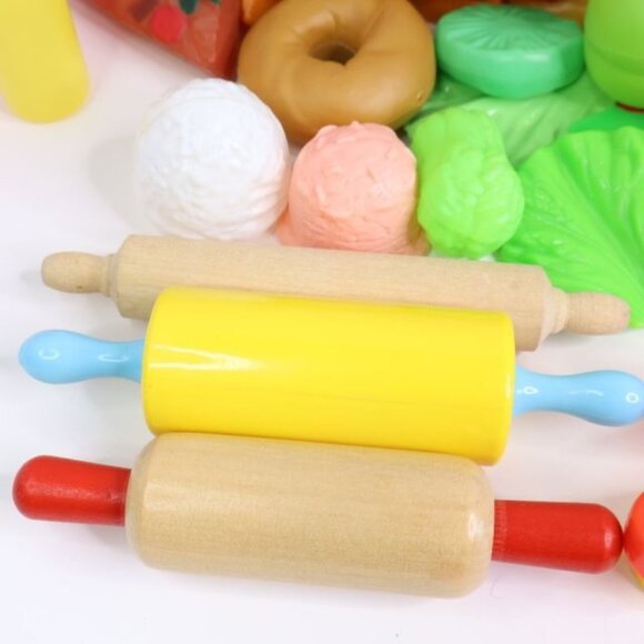 Lot of Childrens Pretend Play Kitchen Food Fruits Vegetables Pizza Utensils Kids - Picture 7 of 14